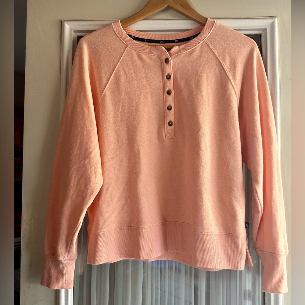 GAP Coral Henley Knit Pullover